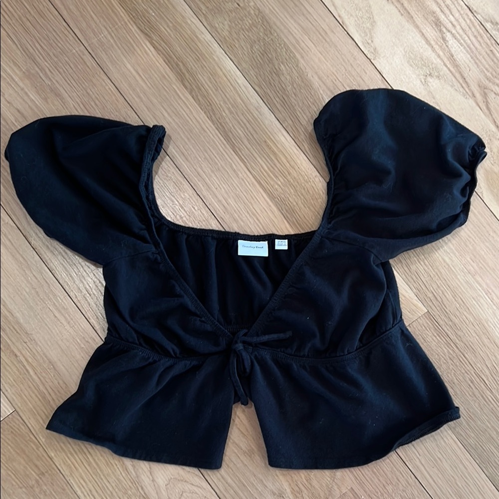 Sunday Best Black Puff Sleeve Top